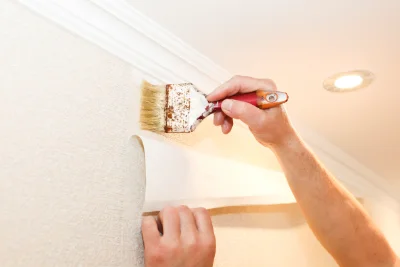 Pose de papier peint aux Montils — revêtements muraux et toiles de verre